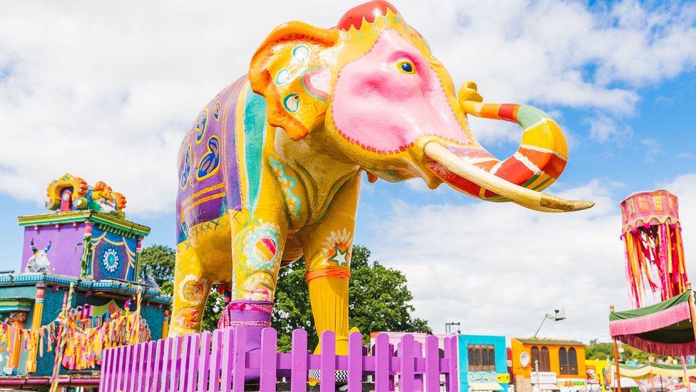 Large decorated elephant