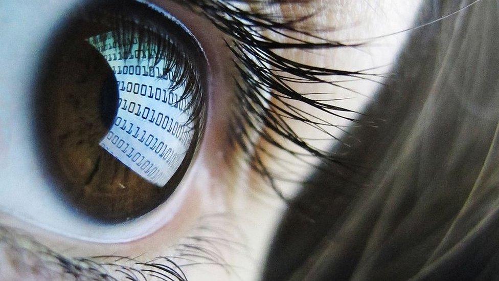 Binary code and eye