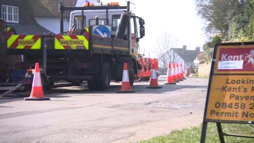 Pothole road repair