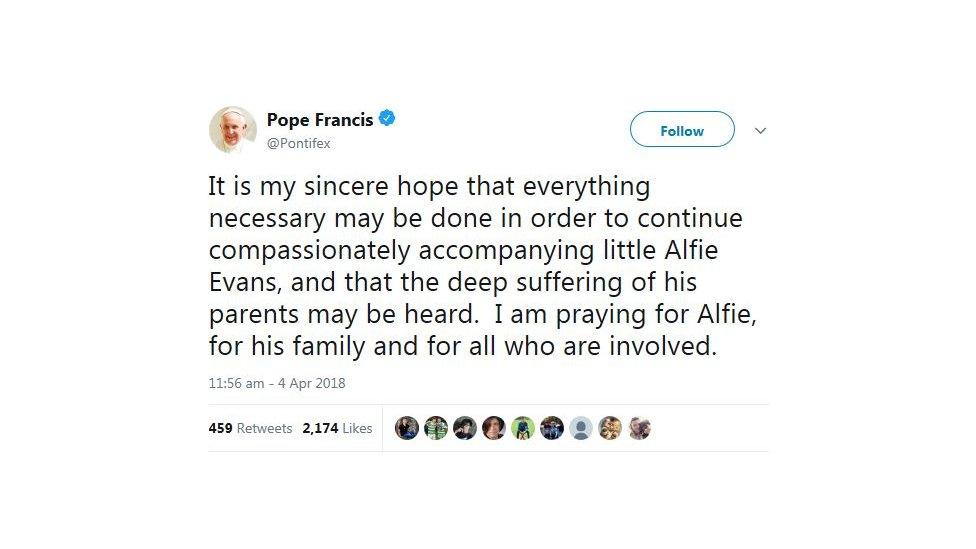 Pope Francis tweet