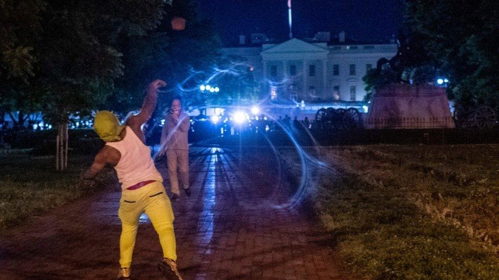 Protests continued outside the White House overnight