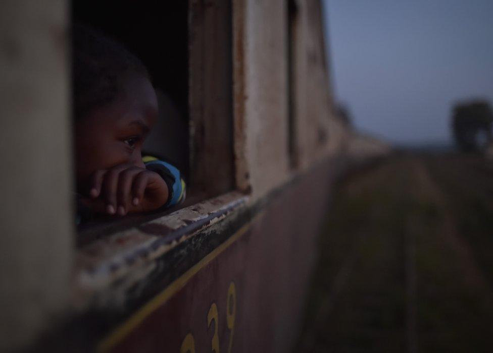 Child in train