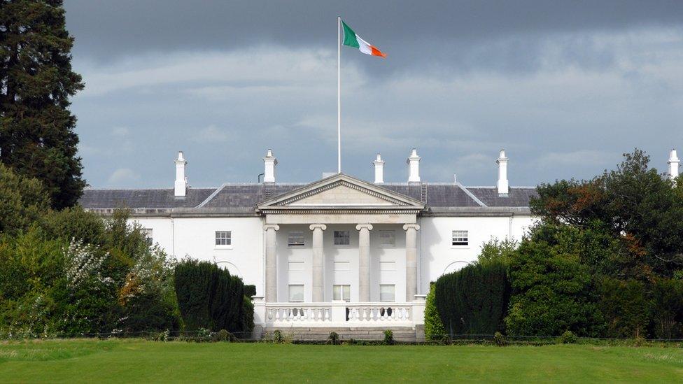 Áras an Uachtaráin, the official residence of the Irish President Michael D Higgins