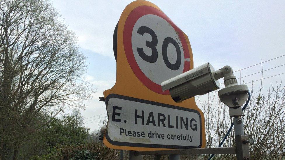 The East Harling village road sign