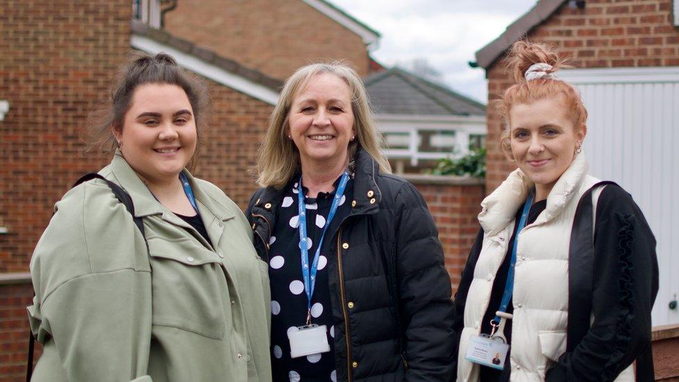 Helen Lofts with two of her staff Erin Woodhouse and Sophie Moore