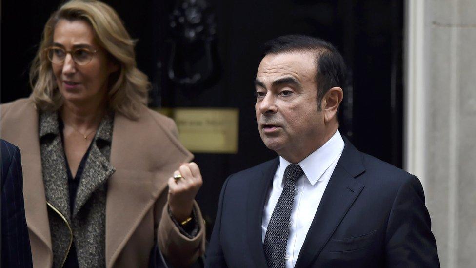 Carlos Ghosn leaving Downing Street