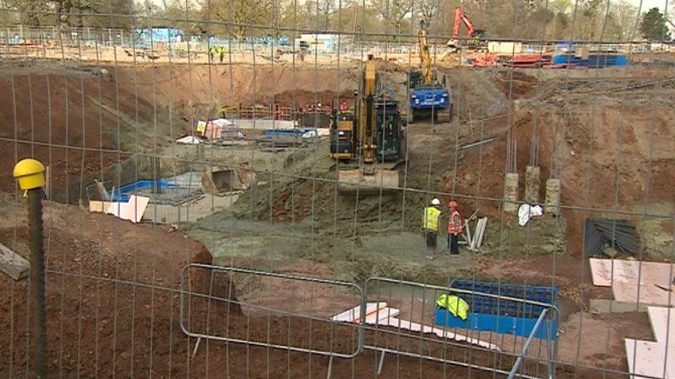 Stanford Hall construction site