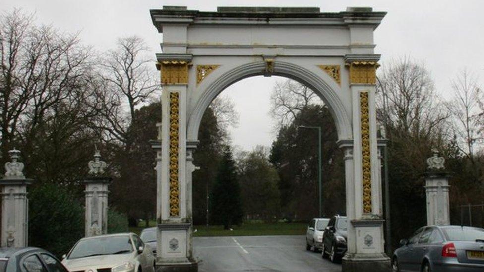 The gate way to Pearson Park