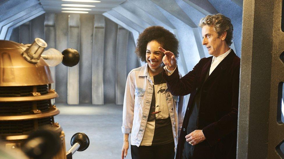 Peter Capaldi and Pearl Mackie