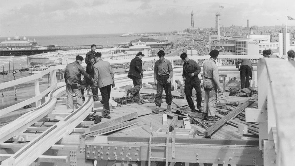 Workers on Big Dipper in 1953