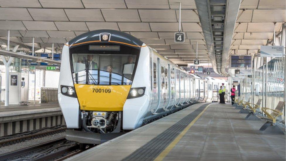 A train at a platform