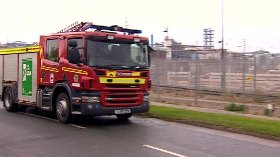 Fire engine at Easington