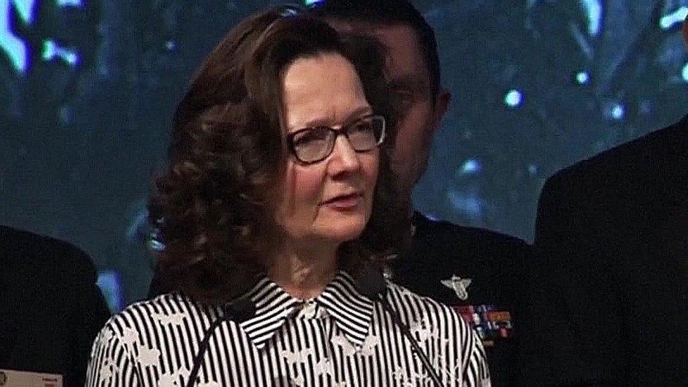 Videograb of Gina Haspel at the 2017 William J Donovan Award Dinner