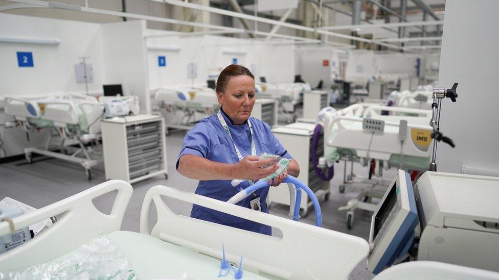 A nurse in one of the hospital's wards