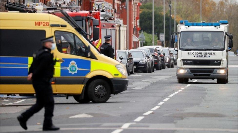 Bomb disposal van arrives to police incident