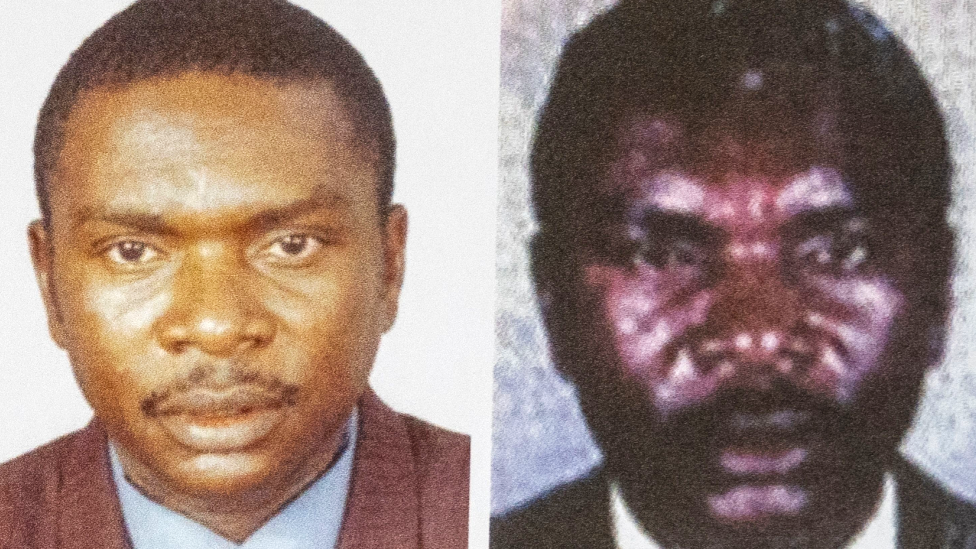 Protais Mpiranya seen on a wanted poster in Rwanda