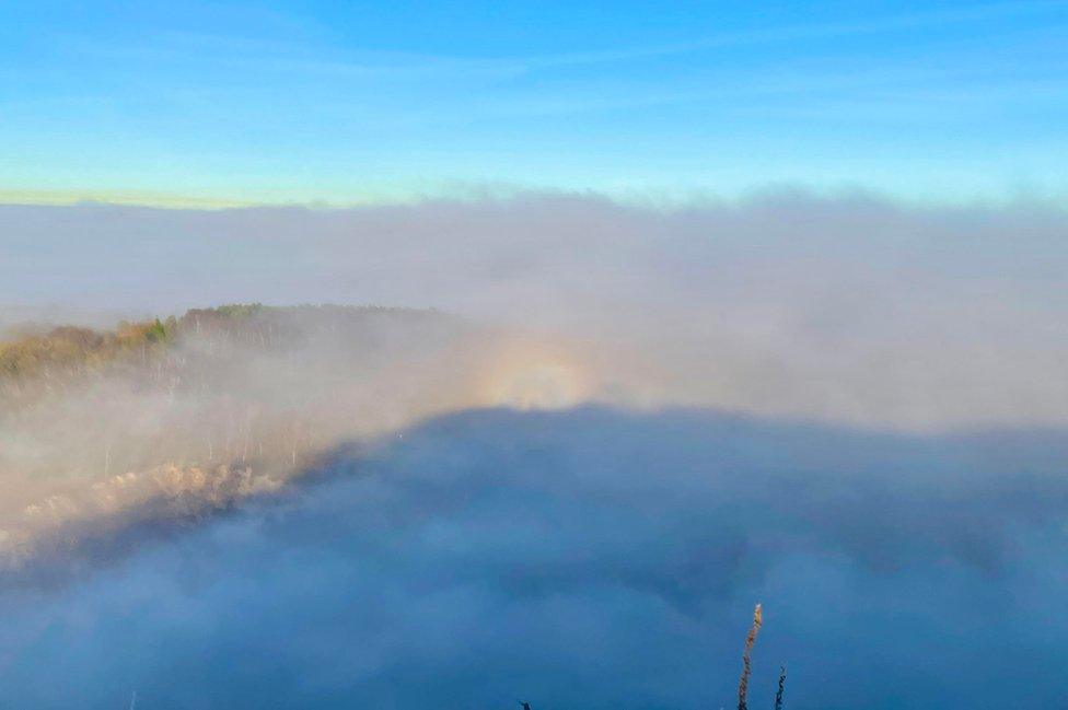 Brocken spectre seen in Bardon Hill, Leicestershire