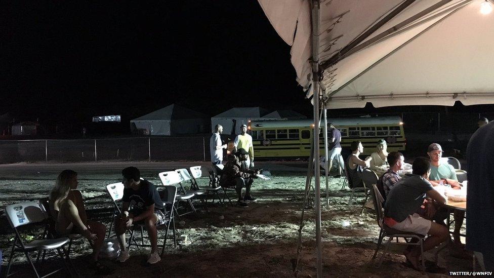 Food court at Fyre Festival