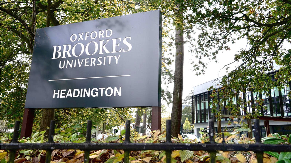 A sign reading "Oxford Brookes University"