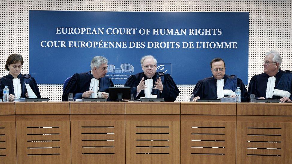 Judges of the European Court of Human Rights (ECHR) in Strasbourg, 27 Nov 13