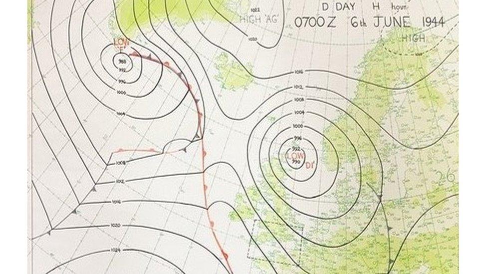 A close-up of the chart dated 6 June 1944