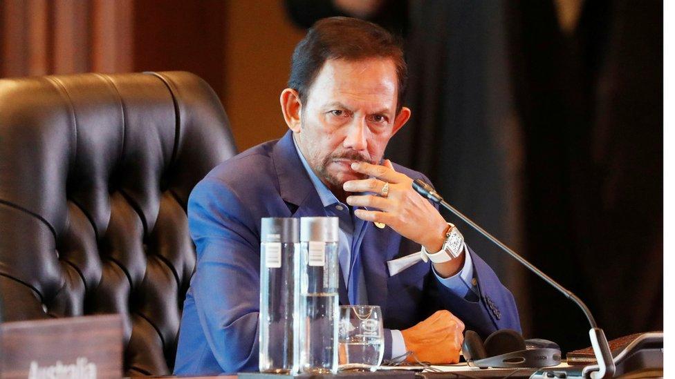 Brunei's Sultan Hassanal Bolkiah is pictured in Papua New Guinea in November 2018