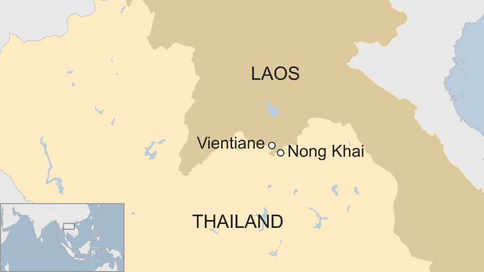 Map of Nong Khai and Vientiane