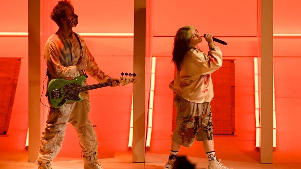 Billie Eilish and Finneas O'Connell at the AMAs