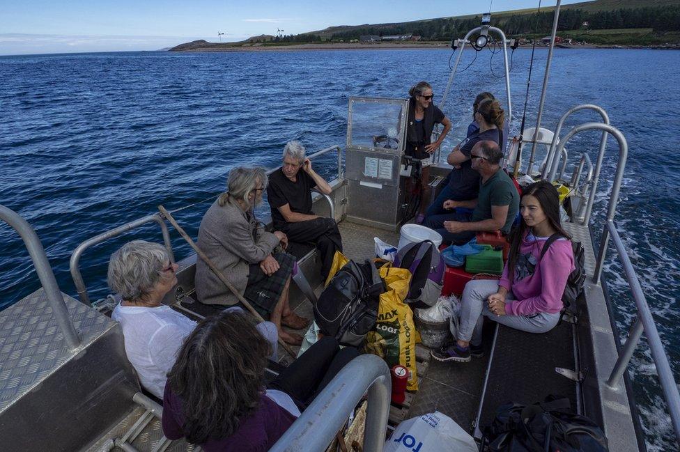 Lisa on her sea taxi