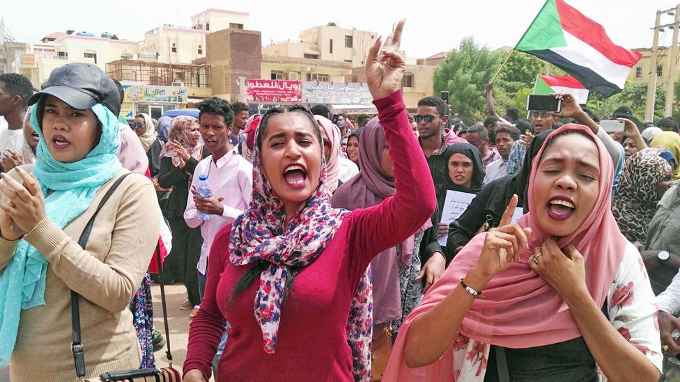 Civilian protests in Barhi, northern Khartoum, Sudan - August 2019