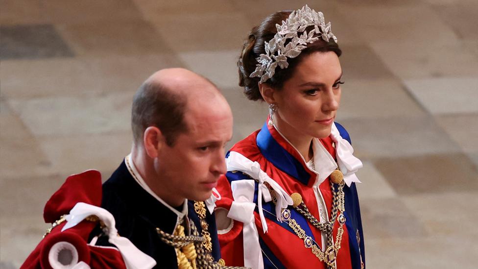 Prince William and Catherine, Princess of Wales attend King Charles and Queen Camilla's coronation ceremony at Westminster Abbey