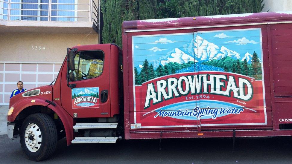 Bottled water truck