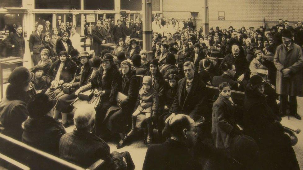 Patients at Moorfields Eye Hospital in the 1940s