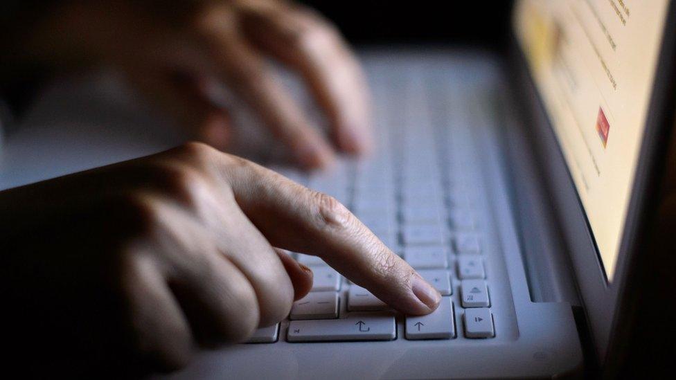 A person using a laptop