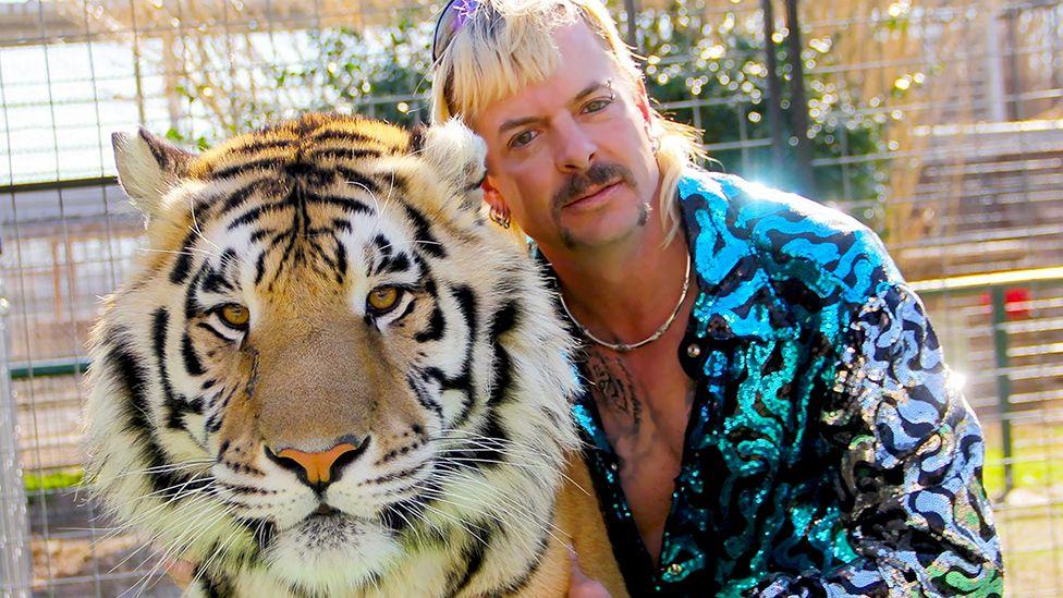 Joe Exotic and a tiger