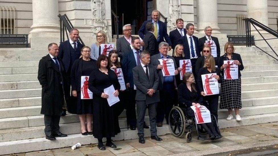 Barristers outside Cardiff Crown Court