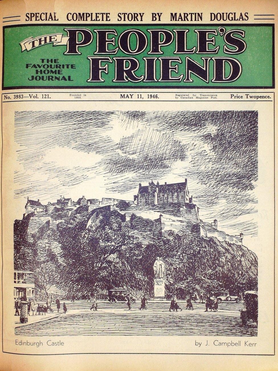 The first edition of the People's Friend to feature a drawing of a Scottish landmark was in 1946