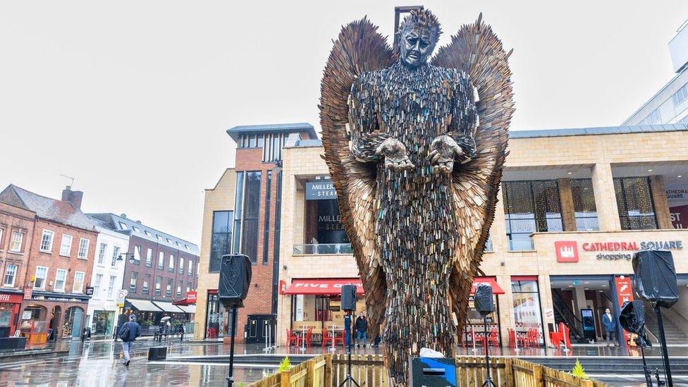 The knife angel in Worcester