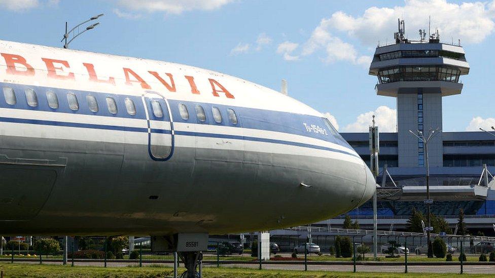 Belavia plane at Minsk airport