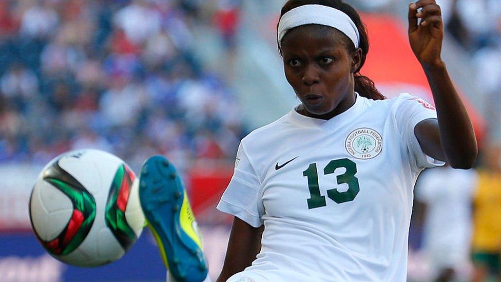 Nigerian footballer Ngozi Okobi pictured in 2013