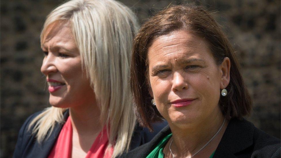 Sinn Féin president Mary Lou McDonald and vice-president Michelle O'Neill