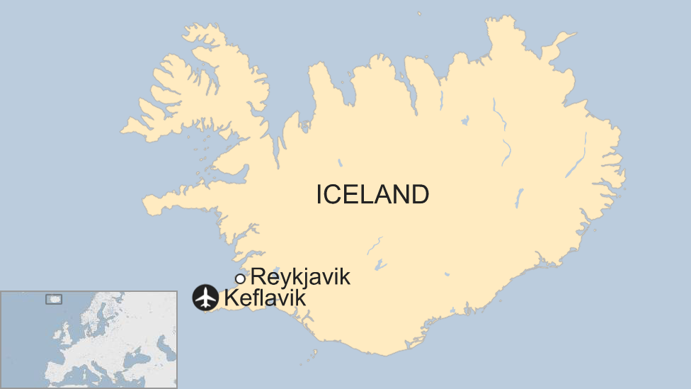 Map of Keflavik's airport in Iceland