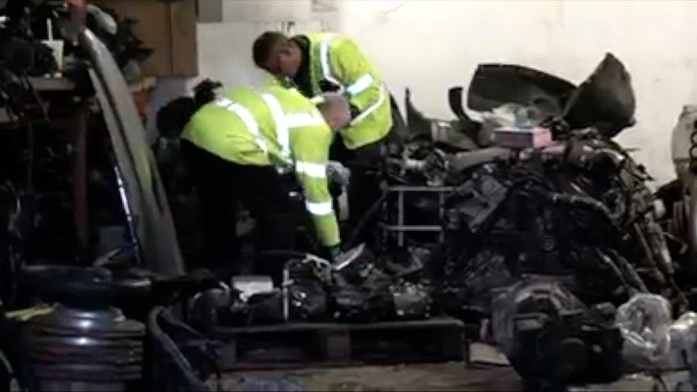 car parts seized in raid