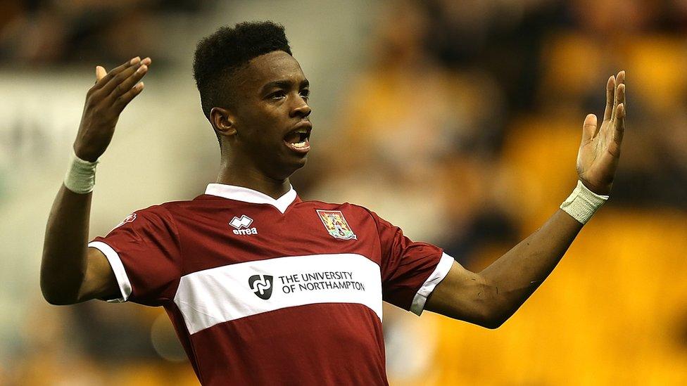 Ivan Toney playing for Northampton Town in 2014