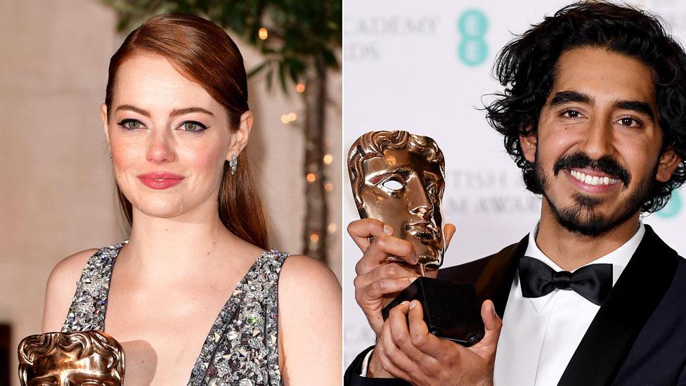 Emma Stone and Dev Patel