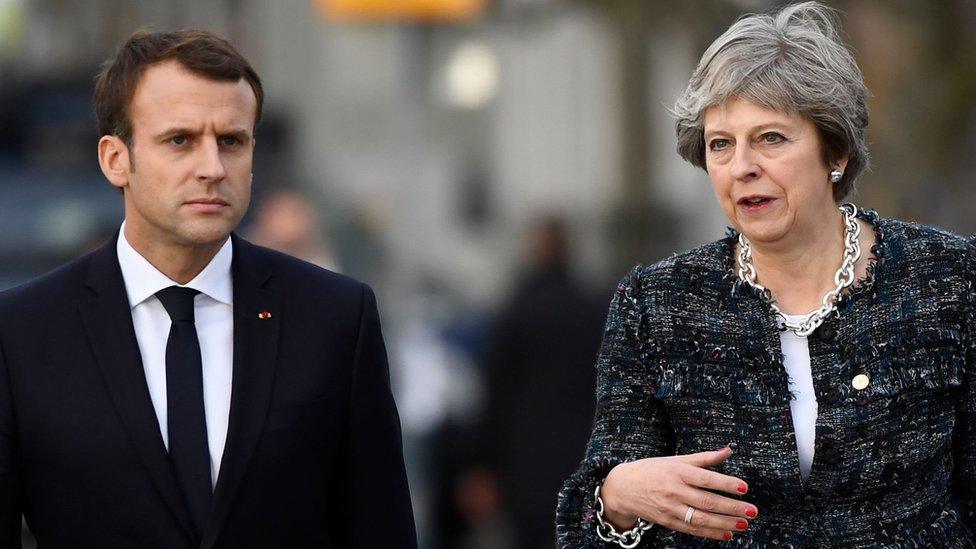 Emmanuel Macron and Theresa May