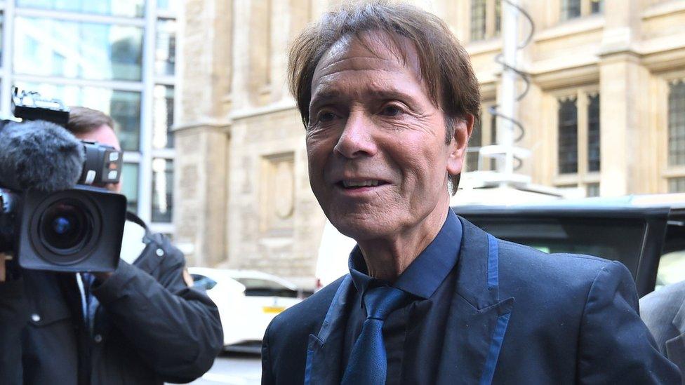 Sir Cliff Richard arriving at the High Court on 18 April 2018