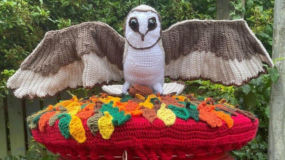 Owl topper in Ticknall that was stolen