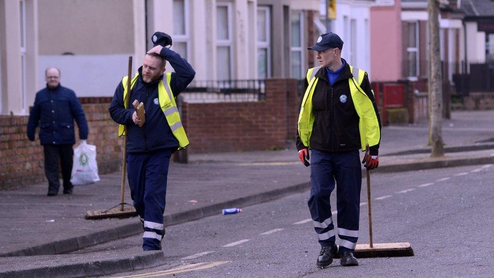 A significant clean up operation was deployed by Belfast City Council on Thursday