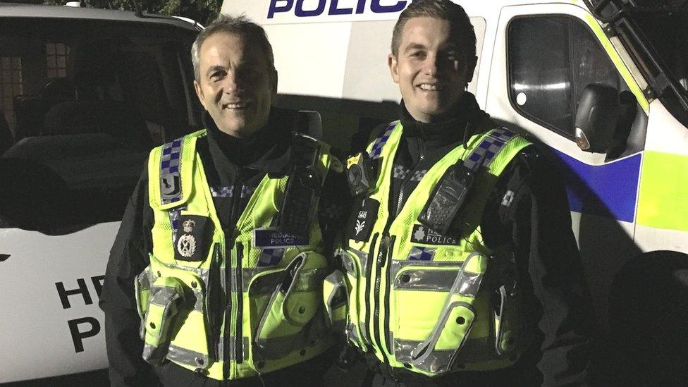 Chief Constable Peter Vaughan and son Sgt Scott Vaughan